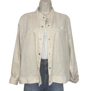 Christopher Banks Linen Blend Lightweight Neutral Jacket Size Medium